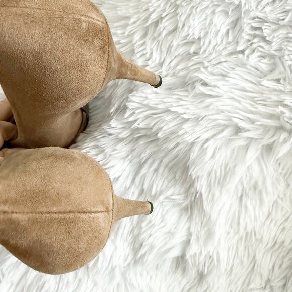 STUART WEITZMAN | Taupe Tan Gray Suede Stiletto Heels Pointed Toe Pumps | Size 8 - Picture 2 of 8